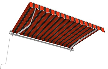 paramondo Gelenkarmmarkise Basic 2000 Markise Sonnenschutz Sichtschutz für Balkon & Terrasse, Vollständig zusammengebaut, 300 x 250 cm (Breite x Ausfall), Multi Rot-Schwarz