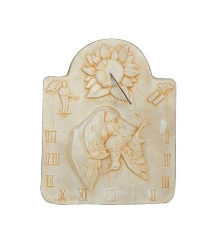 QEM Cadran Solaire Motif Chasse Pierre Naturelle 41cmx51cm