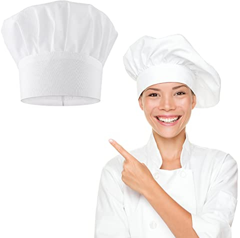 Yolev Chapeau de chef unisexe en coton - Chapeau de chef unisexe pour adulte - Design champignon - Casquette d'uniforme de cuisine réglable pour pâtisserie, fête, cuisine, restaurant