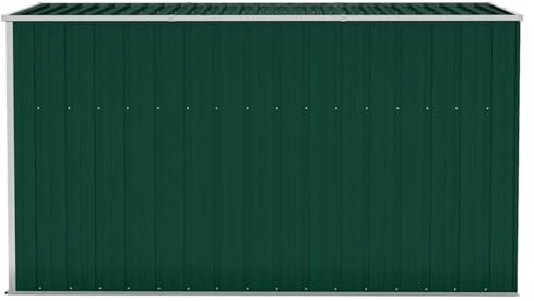 Keketa Capanno Giardino a Parete Capanno Attrezzi da Giardino Casetta Attrezzi Giardino Casetta da Giardino in Lamiera Casetta da Giardino Verde 118x288x178 cm Acciaio Zincato