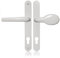XFORT Uros Türgriff, weiß, (PZ 92 mm, Schraubenlochabstand 211 mm, insgesamt 243 mm), Aluminium-Hebel/-Pad, UPVC, Vordertürgriff