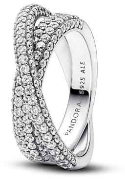 PANDORA Timeless Ring, überkreuzt, Sterlingsilber, mit klarem Cubic Zirkonia