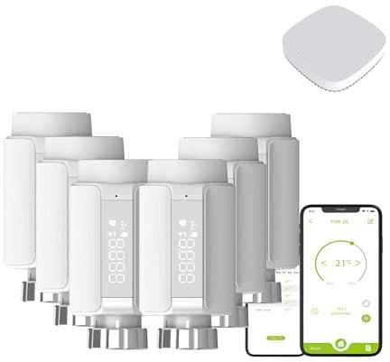 Qiumi Smart zigbee Vanne Thermostatique Radiateur, contrôle de l’Application Smart Life, Fonctionne avec Amazon Alexa, Google Home, 3.0 Zigbee Ctrol