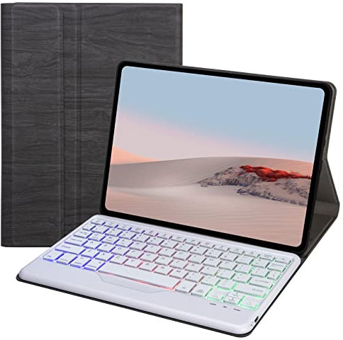VLEAQC Custodia con Tastiera per Microsoft Surface Go 3 10.5/Go 2 2020 10.5/Go 2018 10, Tastiera Wireless Rimovibile retroilluminata a 7 Colori, Copertura Protettiva Sottile e Leggera,Bianca