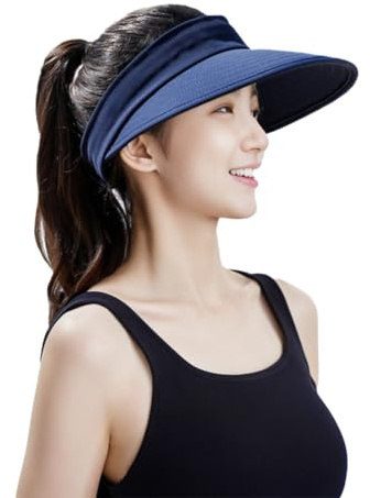 SJTJSPX Baseballkappe Damen Baseball Cap Sommer UV-Schutz Sonnenhut Verstellbar Baseballmütze Abnehmbar Visor Hut Breite Krempe Schirmmütze Outdoor Strandhut Frauen Basecap für Golf Laufen Reisen