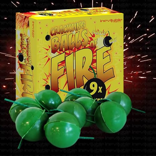 Inevitable Party 54 Crackling Balls of Fire - Novelty Outdoor Fireworks for Parties, Bonfire Night, Halloween (6 Boxes)