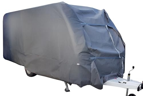 Wohnwagen Abdeckplane kompatibel mit Trigano Mini Freestyle 270 Wasserdicht, UV-beständig, Atmungsaktiv, 5-Lagen Vollgarage mit Reißverschlüssen