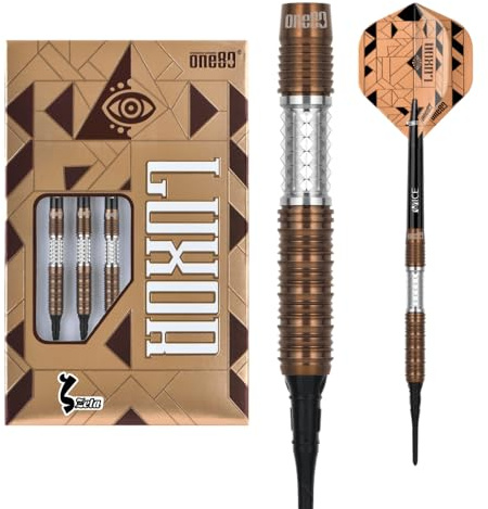 ONE80 Soft Dart Luxor VHD 90% Tungsten Softtip Dart Softdart Dartpfeile Set mit Schäften und Flights Hochwertige Tungsten Softdarts