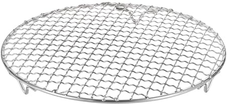 M METERXITY Cooling Rack, 9.8 Round Stainless Steel Baking Rack with 20mm Legs for BBQ/Cooking/Roasting/Grilling/Steaming/Drying, Wire Cooling Rack for Baking [Silver]
