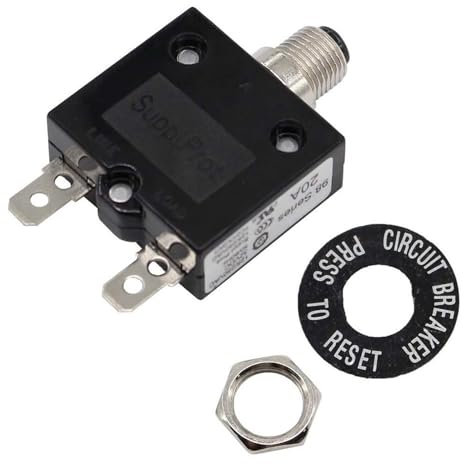 BJWVHGGE Disjoncteur de Protection Thermique avec Bouton de réinitialisation 20 A.