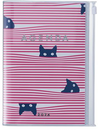 MARK'S 2025/26 Taschenkalender, A6 Cats, Pink: Von September 2025 bis Dezember 2026