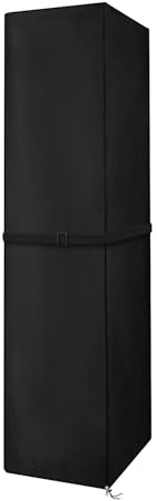 Dokon Waterproof Patio Heater Cover with Zip for Outdoor Tall Gas Heater | Heavy Duty 420D Oxford, Waterproof PU Coating, Windproof Strap & Drawstring, Anti-UV, Sturdy Zip, 221x61x53cm, Balck