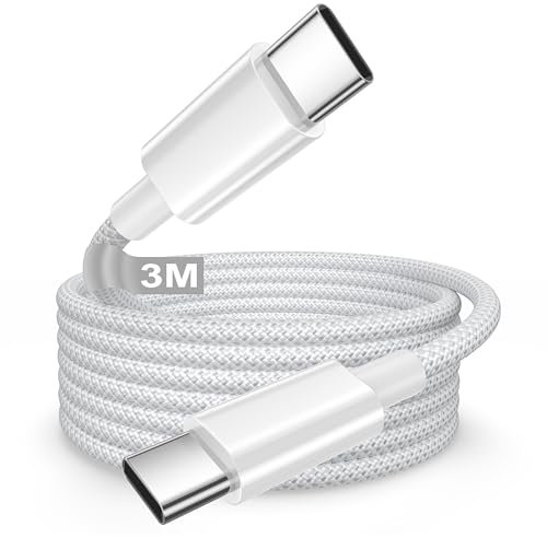 Cavo USB C a USB C 3 Metri, 100W Cavo USB Type-C per iPhone 17/16/16 Pro Max/15/15 Pro Max/15 Plus,Macbook,iPad Pro/Air, Cavo Type C to Type C cavo Ricarica USB C Cavetto Ricarica Rapida Cavo Tipo C