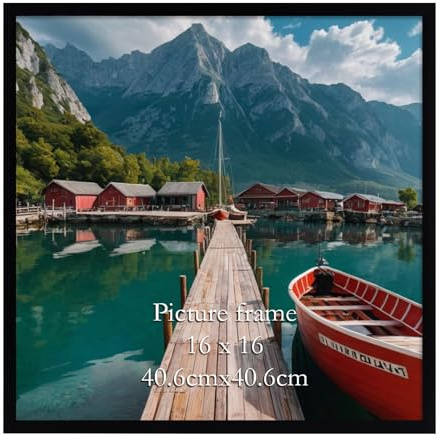 Giftgarden Schwarze Bilderrahmen 40x40 cm, Moderner Fotorahmen für Quadratischer Foto und Bilder, Glattes Schlankes Design, ausschließlich für Wandmontage - Einzel | Ideal für die Anzeige von Fotos, Kunst, Diplomen, nur zur Wandmontage, leichtes und sicheres Design