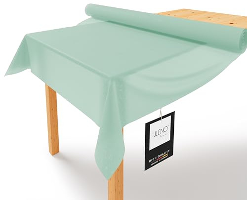 LILENO HOME Bordsdukrulle 1,10 x 25 m – bordsduk eukalyptus av fleece – tygliknande, tvättbar bordsduk som rulle, metervara bordsrulle – engångspappersbordsduk, rulle, alternativ