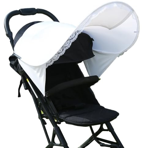 Parasole per passeggino, parasole per passeggino, blocco UV, facile da installare, protezione solare, pieghevole per viaggi, passeggiate all'aperto e shopping