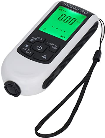 HISUEKIG Digitales Lackschichtdickenmessgerät, Ultrahochpräzise Lackmessgerät Auto Messbereich 0 bis 2000um, Tragbar Lackdickenmessgerät für Auto mit Batterieanzeige (Weiß)