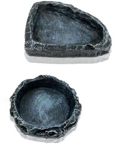 MUYYIKA Ciotola dell'acqua per terrario, accessorio per tartarughe, rettili, ciotola per acqua, ciotola per terrario, ciotola per acqua, ciotola, accessorio per serpente, tartaruga, geco (rotondo +