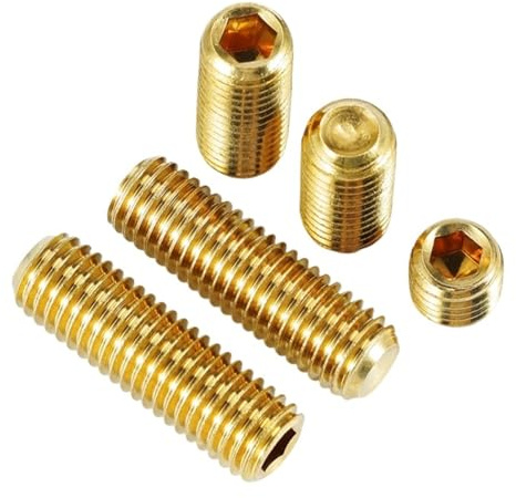 2–30 Stück Messing-Innensechskantschrauben mit Kegelspitze, 0 Kupfer-Sechskant-Gewindestift DIN916(8mm,M8-5Pcs)