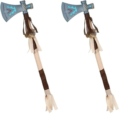Boland 44143 - Hacha India Tomahawk, 45 cm, Hacha de Batalla, Piel roja, Cara pálida, Hacha, Carnaval, Halloween, Disfraz, Fiesta temática, Disfraz, Teatro, Accesorio (Paquete de 2)
