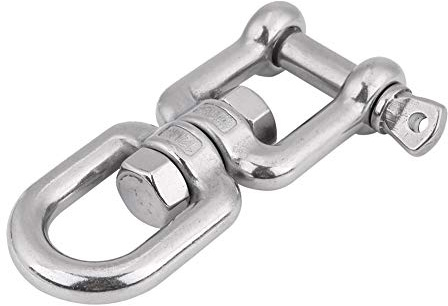 Culnflun Paire de manilles pivotantes à mâchoire en Acier Inoxydable 304, Manille à Pression de 10 mm, drisse de Voile, Anneau pivotant Robuste, Dispositif à Manille roulante (12mm)