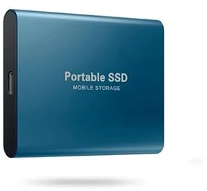 Genérico Portable SSD Externo 1TB, Disco Duro de Estado Sólido Portátil, Alta Capacidad, Interfaz USB/Tipo-C, Compatible con Computadoras y Teléfonos Inteligentes, Azul