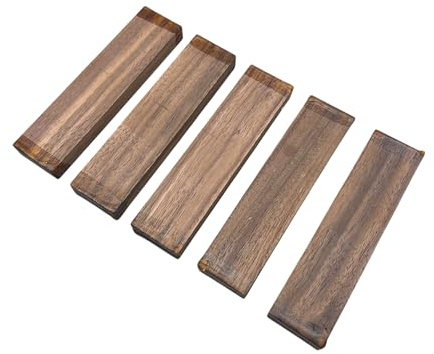 5 pares de pastillas 125x30x6mm de madera maciza, madera preciosa para mangas de cuchillos, artesanía, talla y torneado (nogal americano, 5)