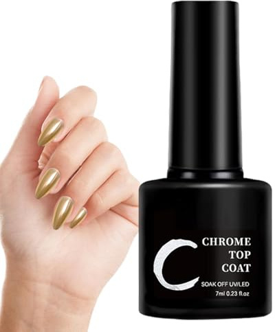 Esmalte de Gel para Acabado con Polvo Cromado 7 ml Esmalte Semipermanente
