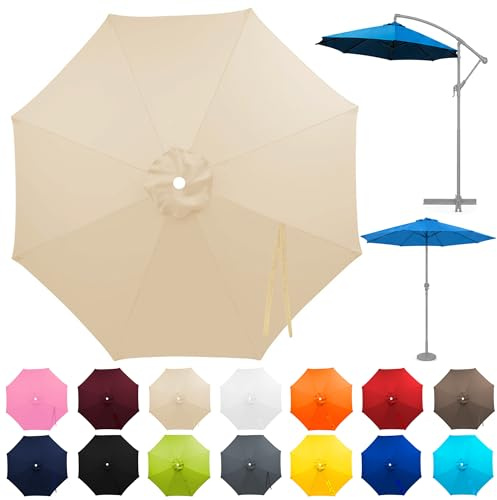 Copertura di ricambio per ombrellone da 2-4 m, 6/8 stecche, per ombrellone da mercato e ombrellone a sospensione, per giardino, terrazza e balcone (#03, 2 m, 8 stecche)