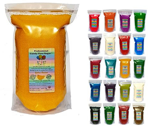 Candy Floss Cotton Sugar EverydayisFriday Yellow Banana 1 KG - Ready to Use in Your Machine