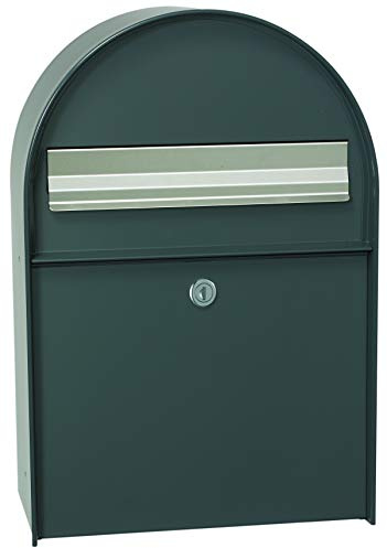 MEFA by Renz Briefkasten Amber 401 (Farbe Anthrazitgrau, Regenschutzüberstand, Entnahme hinten, Größe: 555x380x210 mm) 401500M