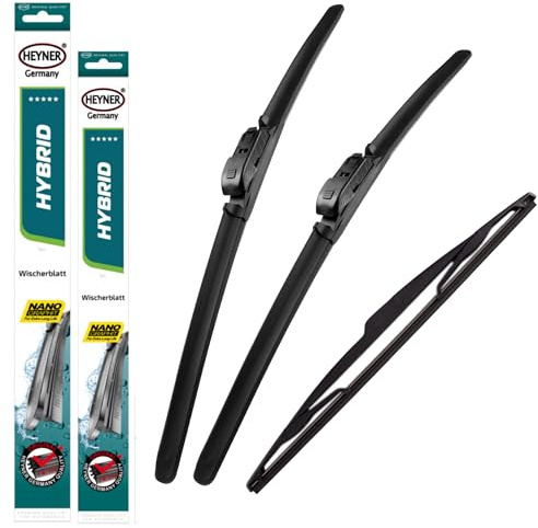 HEYNER Fits: Ford Fiesta 2008-2017 Full Set 3 Hybrid Wiper Blades 2615TL 12J HH2615TL12J
