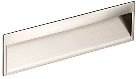 Gedotec tirador empotrado en mueble tirador de concha cocina - Wave grande | tirador empotrado con concha | metal aspecto acero inoxidable | tirador de concha para armarios y cajones | 1 pieza - tir