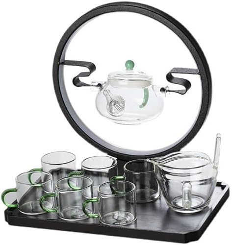 GRFIT Jarras Juego Creativo de Tetera de Vidrio Resistente al Calor con Tetera de Vidrio Ligero Juego de té Perezoso Jarra de Vidrio