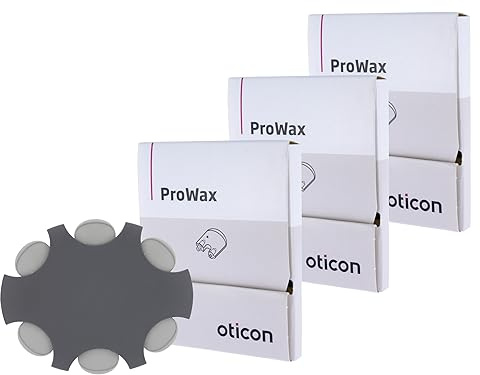 Oticon ProWax Filter Wax Guards, OEM Replacements for Custom Earmolds Oticon Hearing Aids Supplies, Genuine OEM Denmark Oticon Branded Custom Moulds Accessories (3 Packs/Total 18 Filters)