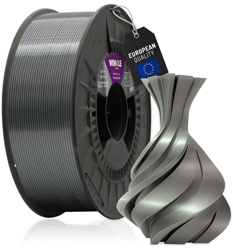 WINKLE PLA Silk Filament 1.75mm Quecksilber Silber, 300g Spule, 3D Drucker Filament Kompatibel mit FDM Druckern, 3D-Druckmaterialien, Maßgenauigkeit +/- 0.05mm, Leicht zu Bedrucken, Seiden