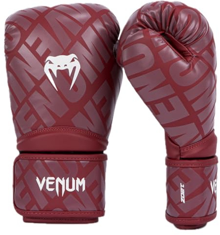 Venum, Contender 1.5 XT Boxing Gloves, Unisex Adult, 14 Oz, Burgundy/White