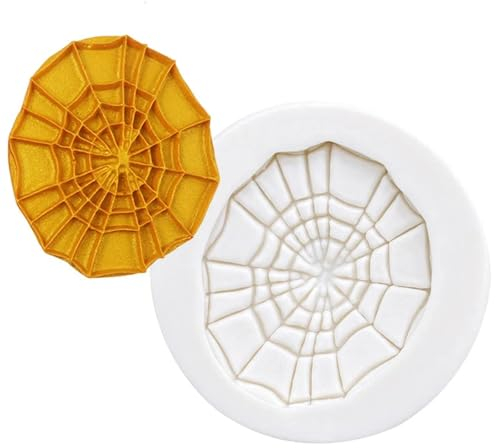 Seifenformen für Seifenherstellung, 4,3 x 3,7 cm, Spinnennetz, Halloween-Silikonform, für Zuckerguss, Cupcakes, Fondant, Kuchen, Dekorationswerkzeuge