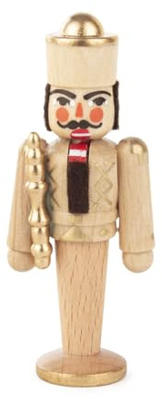 Rudolphs Schatzkiste Mini-Nussknacker König Natur Höhe 6,5cm NEU Herrscher Anführer Holzfigur Weihnachtsfigur Miniatur Weihnachten Seiffen Nutcracker Nüsse Erzgebirge Winter Dekoration Holzkunst Holz