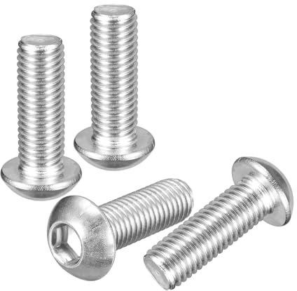 DTGN M12-1.75x35mm Linsenkopfschrauben mit Innensechskant - 4er Pack - Gut für Rennrad, Mountainbike, Auto, Motorrad - 304 Edelstahl weiß lackiert - Sechskant-Antriebsbefestigungen
