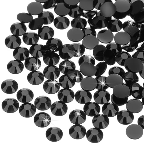 QUARKZMAN 16000pcs Resina Negra Diamantes de Imitación SS16 4mm Negra | Flatback Resina No Hotfix, para Manualidades Diseño DIY Vasos Ropa Maquillaje Arte de Uñas