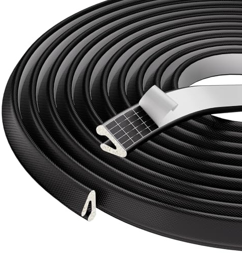 Esufeir V Shape Foam Door Frame Draft Excluder for Small Gaps,10m Black | Draught Excluder Sealing Strip, Insulation, Gap Seal, Weather Stripping, Soundproofing Wind Blocker for Window