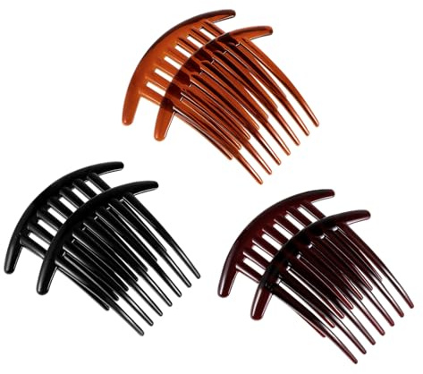 EPIGEIST 6 Stück Französische Haarkämme Aus Kunststoff Mit 7 Zähnen Seitenkamm Für Damen Und Mädchen Haarstyling Zubehör Sanfter Halt Ohne Ziehen