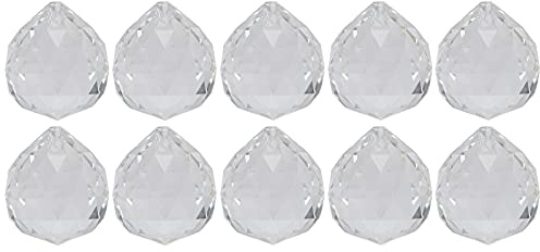 Restokki 10Pcs Clear Crystal Ball Chandelier Pendant Suncatcher 30mm Elegant Lighting Accessories Home Decor