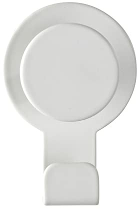 WENKO Colgador Blandas blanco mate acero inoxidable - Gancho adhesivo sin taladrar, toallero, Acero inoxidable, 5 x 7.5 x 2.5 cm, Blanco