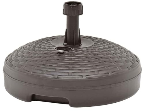 vidaXL Sonnenschirmständer Witterungsbeständig Schirmständer Schirmhalter Sonnenschirm Ständer Rund Sand Wasser 20L Braun Kunststoff Rattan