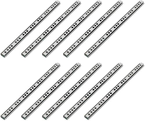 Mdurian 10 x 16 Schwerlast 17mm Hoch Schubladenschienen Teilauszug Rollenauszug Teleskopschiene Kugelführung 406mm Länge Küche Kabinett Schreibtisch Kapazität