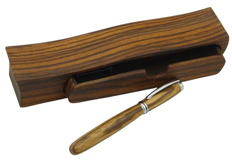 Drechselstube-Hofweller Schreibgerät-Unikat-Füller Zebrano Holz+ Design Kästchen