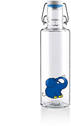 soulbottles 0,6l • Der Elefant • Trinkflasche aus Glas • nachhaltig, plastikfrei, klimaneutral