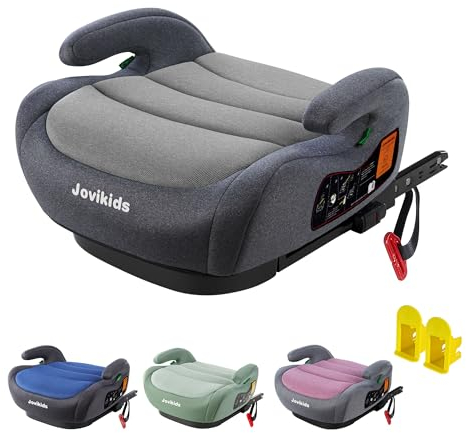 Jovikids Alzador Coche Niño ISOFIX, ECE R129, Silla Coche Grupo 2 3, Asiento Elevador coche para Bebé de 125-150cm (de 6 a 12 años), Espuma Adicional (Negro)